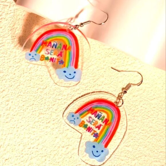 Colorful fun rainbow earrings - Picture 1 of 8